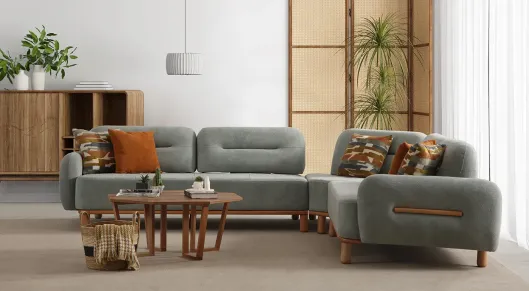 Product img 2, Prada Ahşap Ayaklı Yataklı Köşe Koltuk Takımı